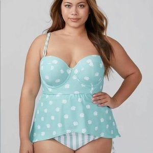 Cacique Seashell Swimsuit Tankini Two Piece 22 44F
